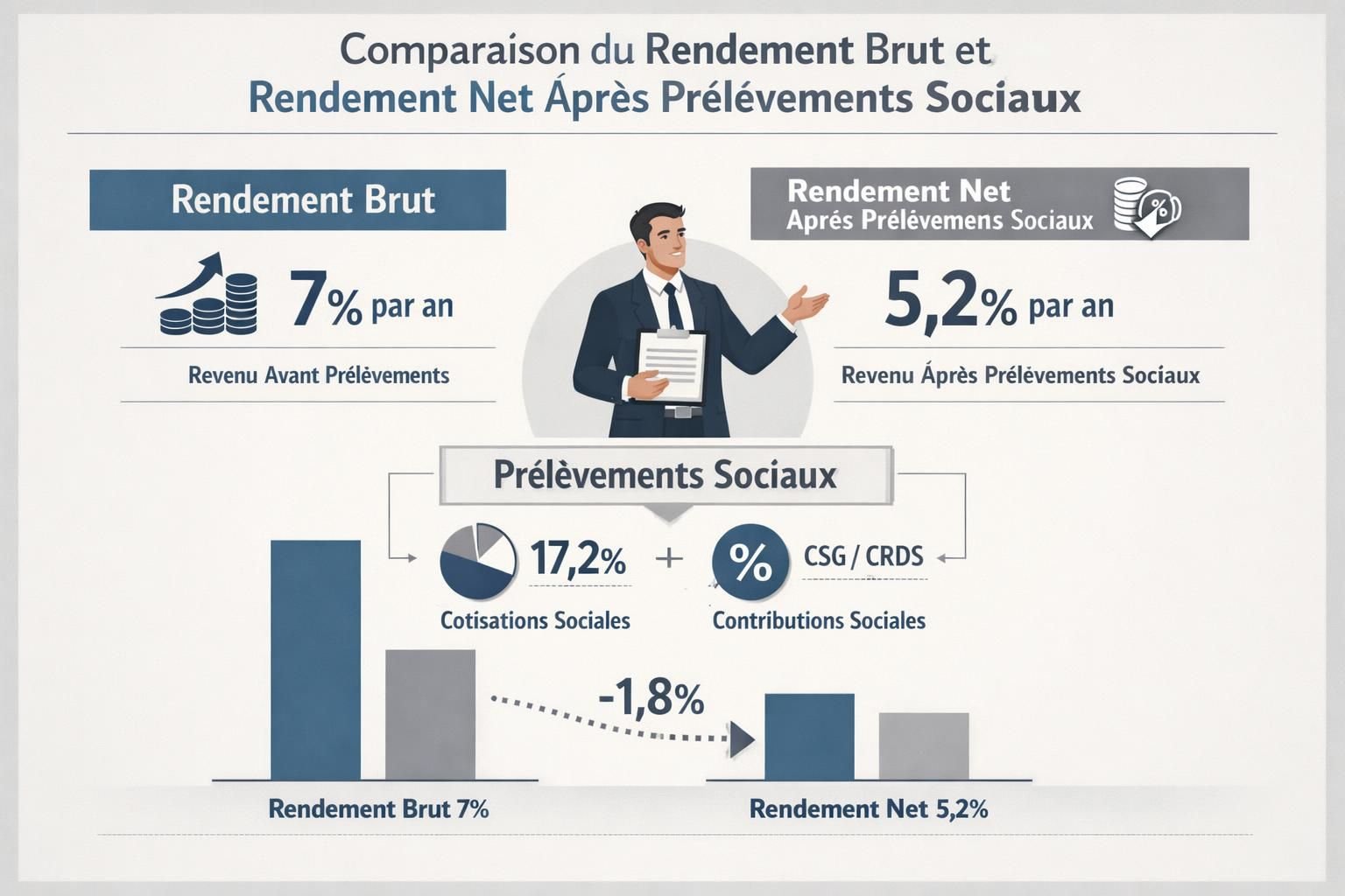 découvrez comment l'oubli des prélèvements sociaux peut fausser le calcul du rendement réel à la flèche et ses conséquences financières.